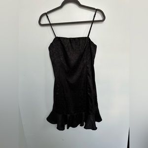Lulu’s floral jacquard mini dress in black. Size M.